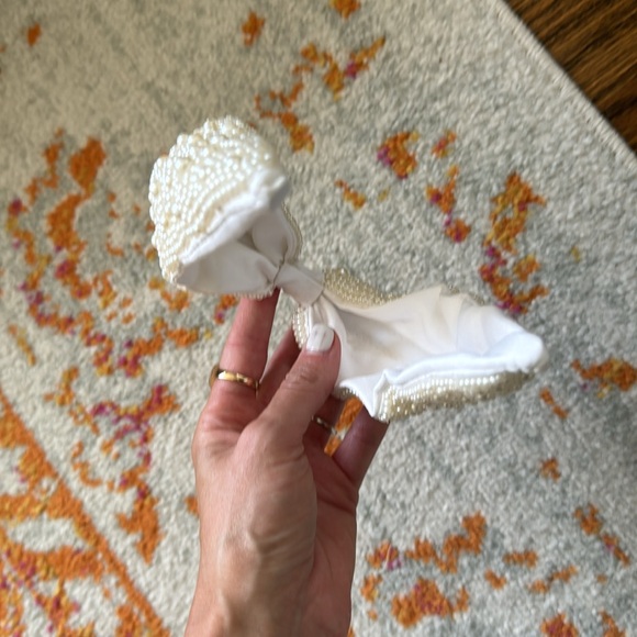 Pearl Embellished White Padded Headband
